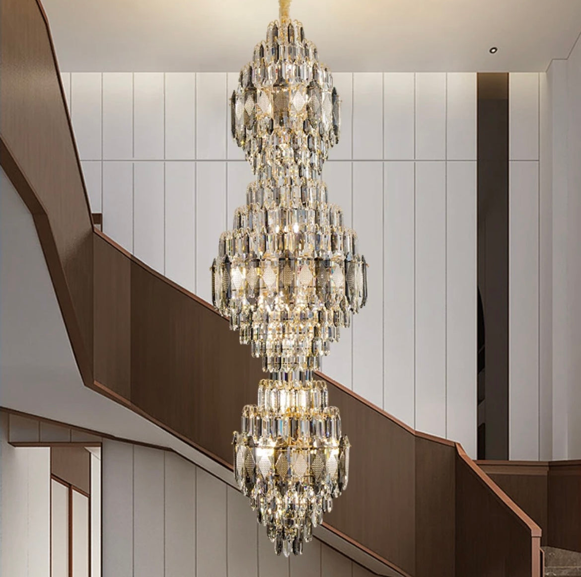 chandelier staircase lighting