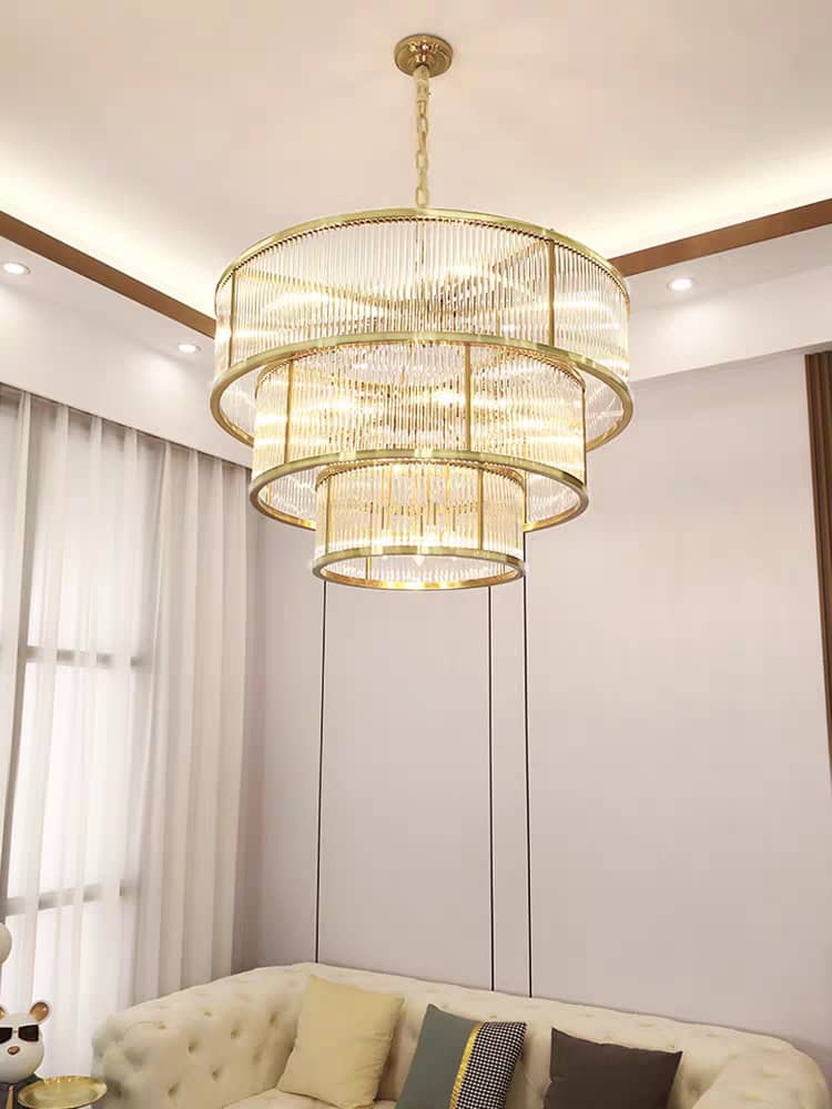 Circular Clear Glass Chandelier