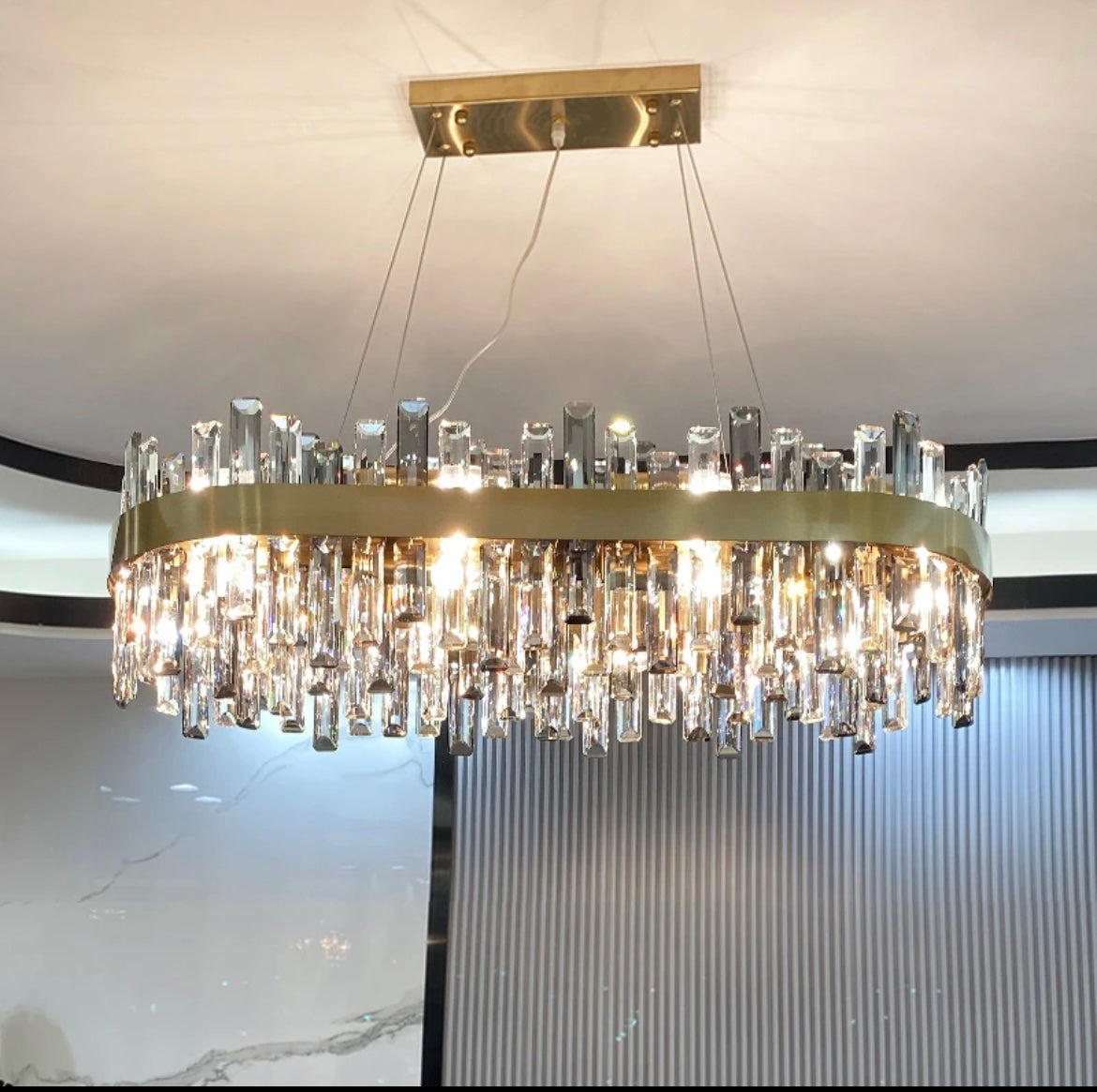 Atmospheric Simple Pendant Crystal Chandelier