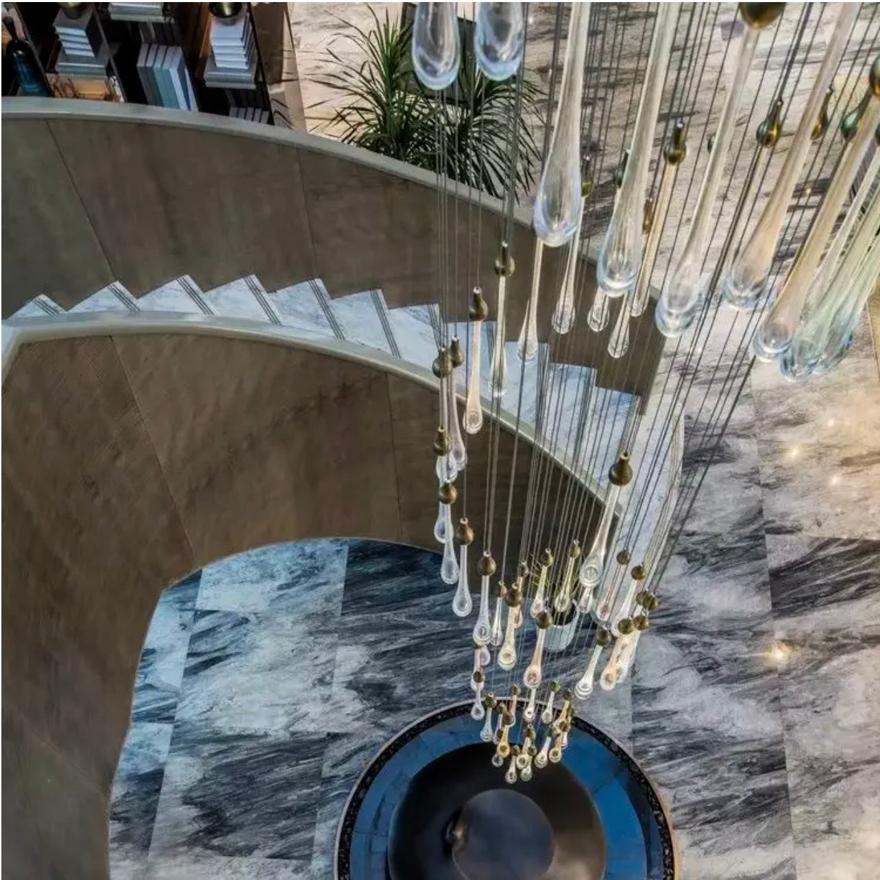 Crystal Ball Long Staircase Chandelier