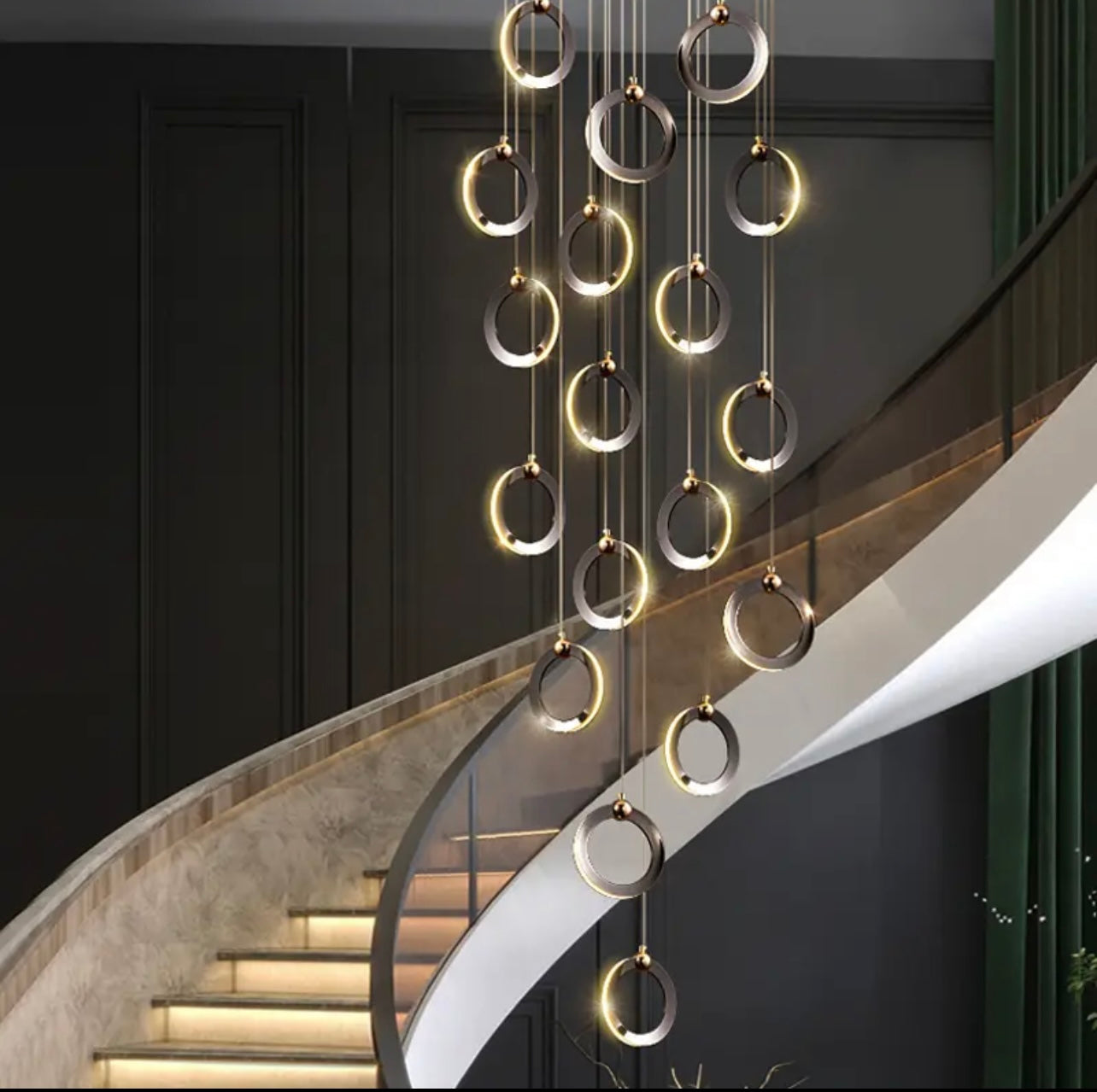 LED Designer Staircase Modern Chandelier