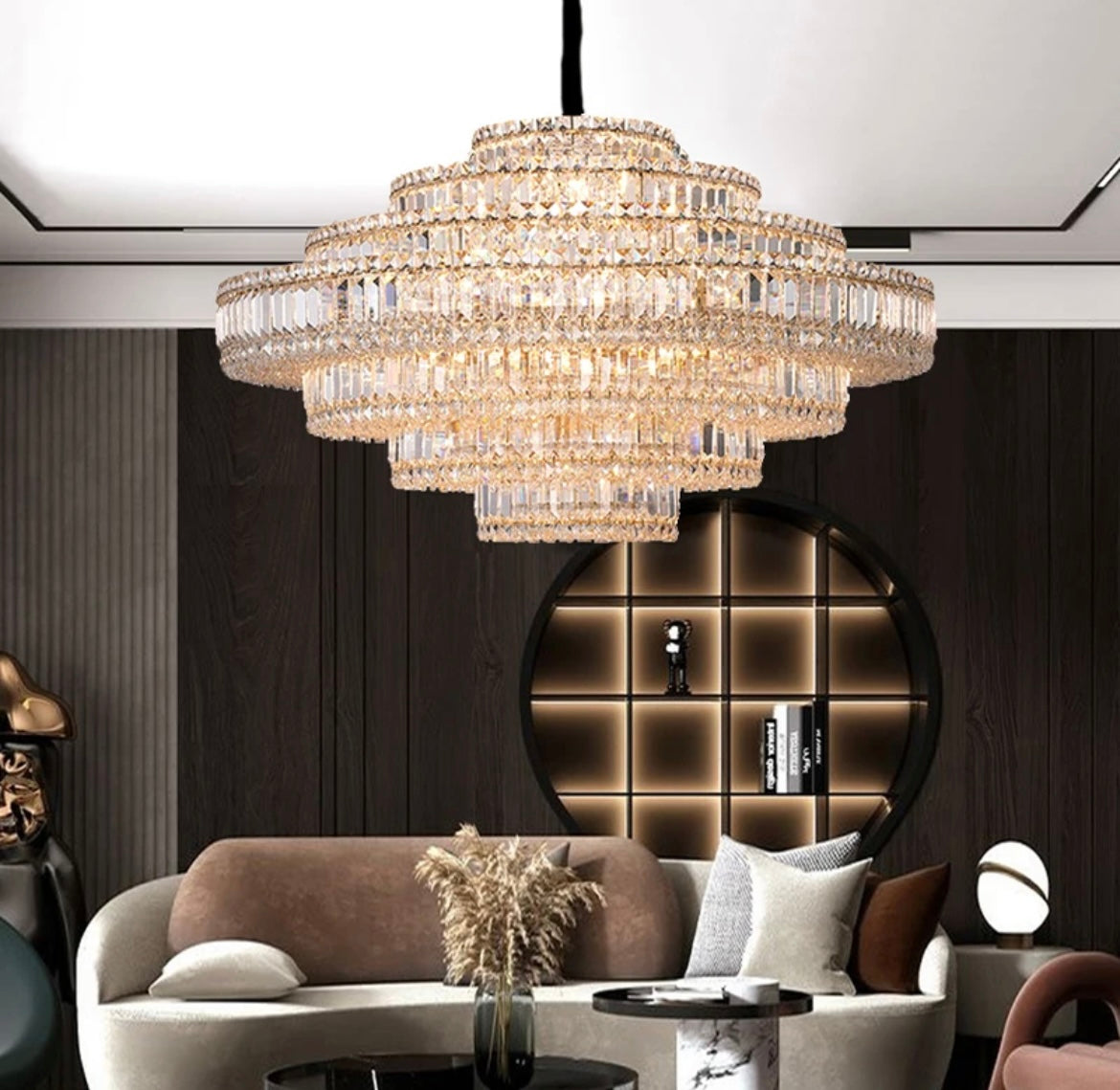 Living room Ceiling LED Crystal Hanging Chandelier