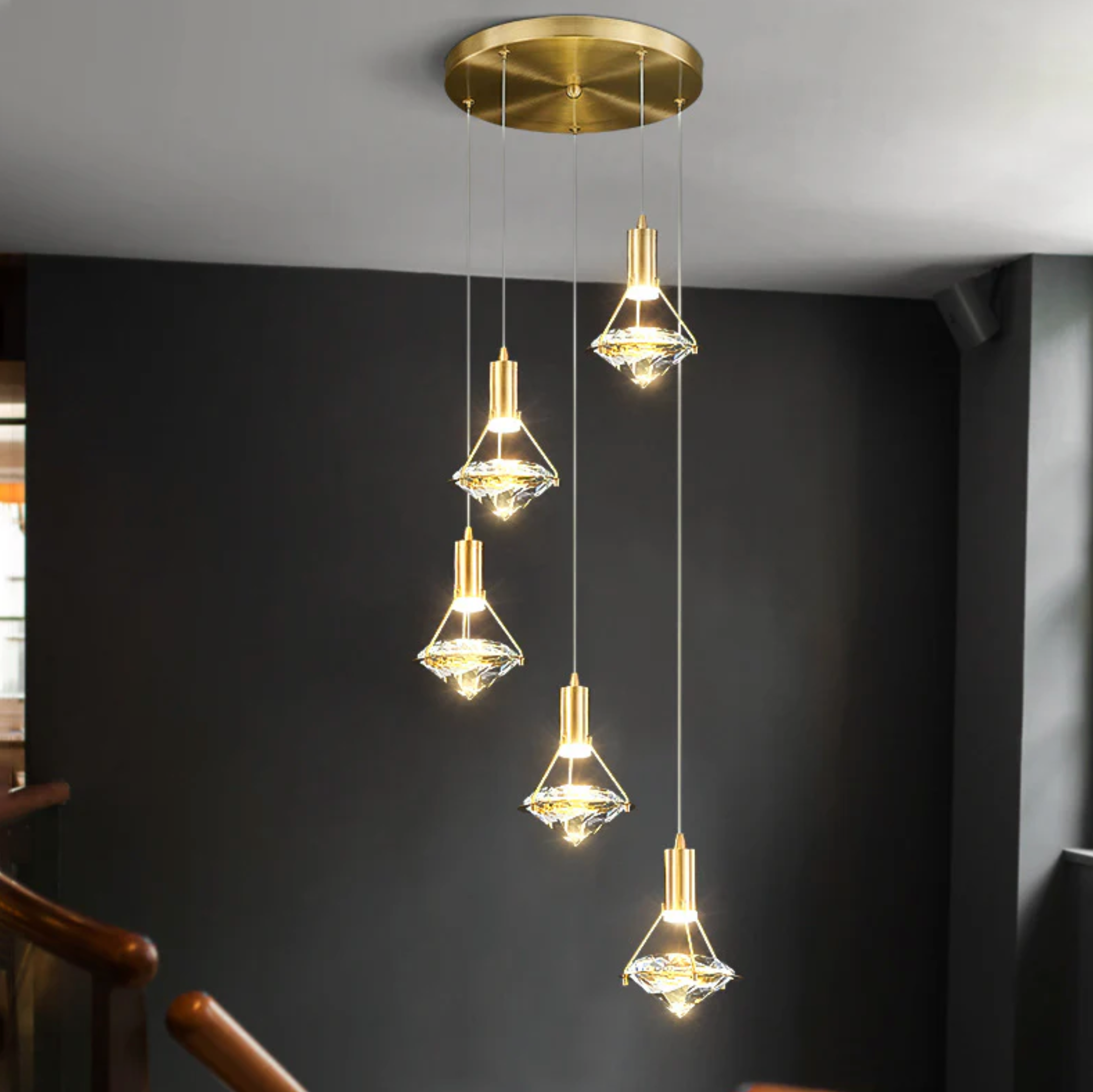 Luxury Gold Pendant for staircase