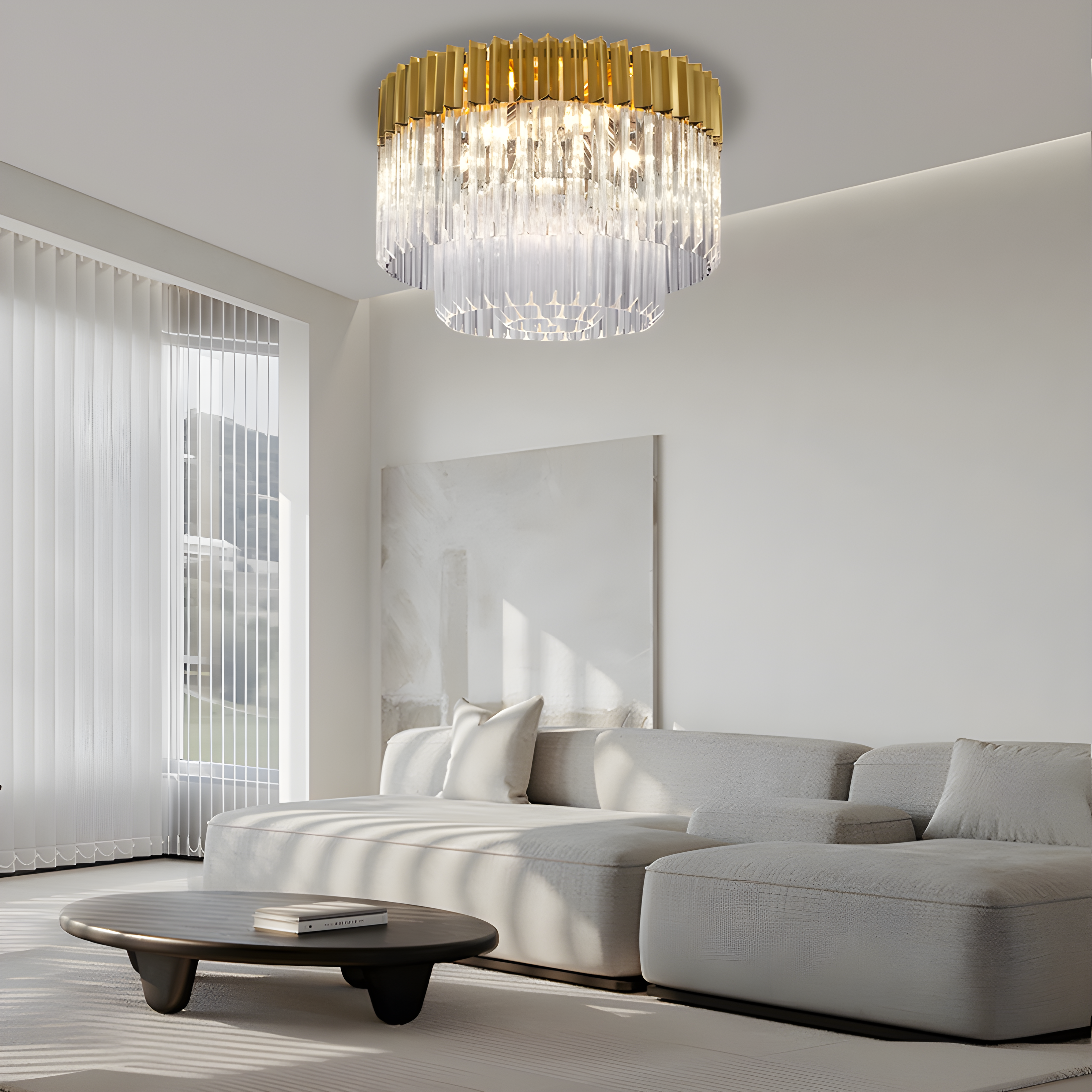 Luxury Gold Crystal LED Ceiling Light