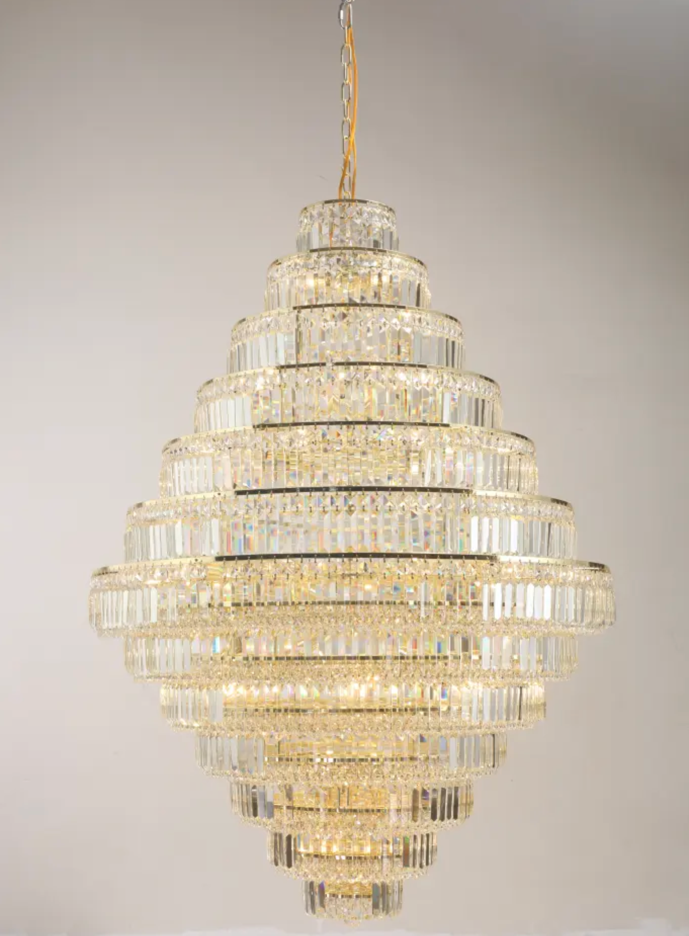 luxury Gold Dimmable Chandelier for staircase