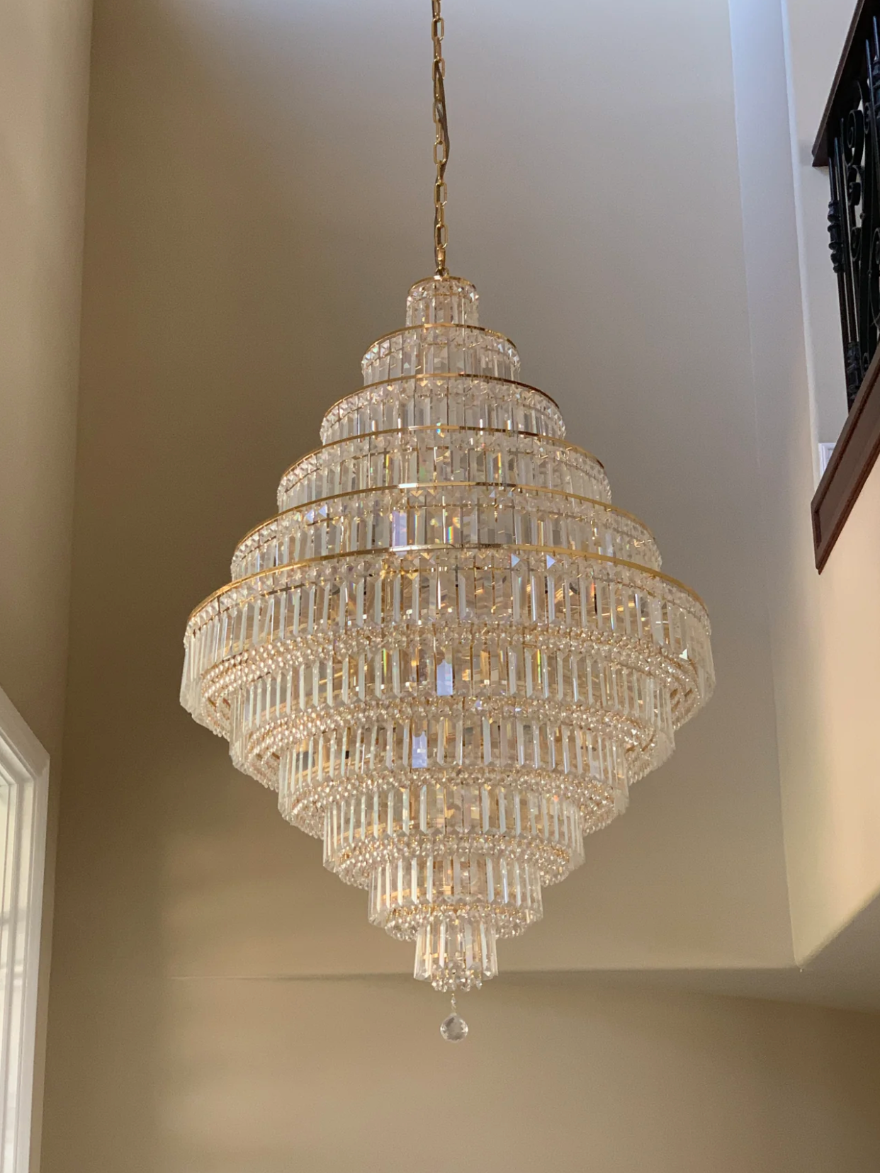 large glass chandelier