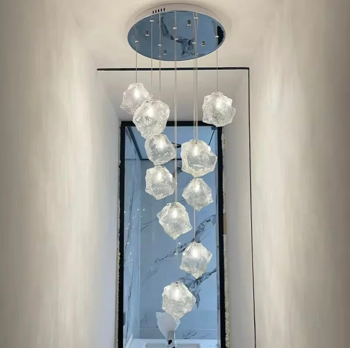 Modern Crystal Staircase Pendant