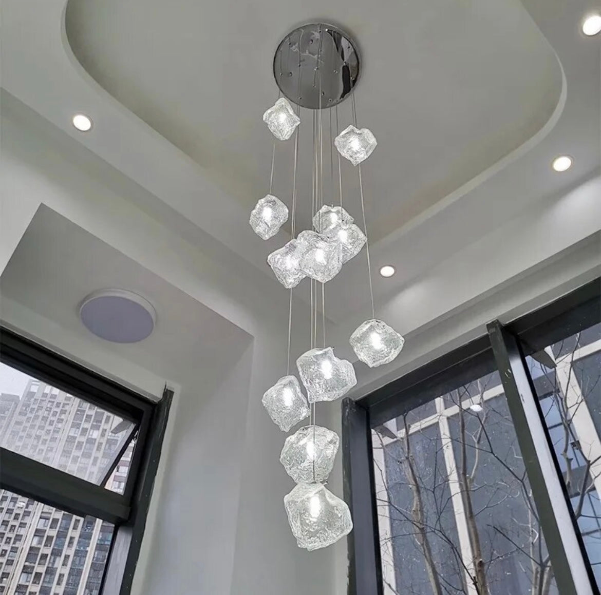 Modern Crystal Staircase Pendant lighting