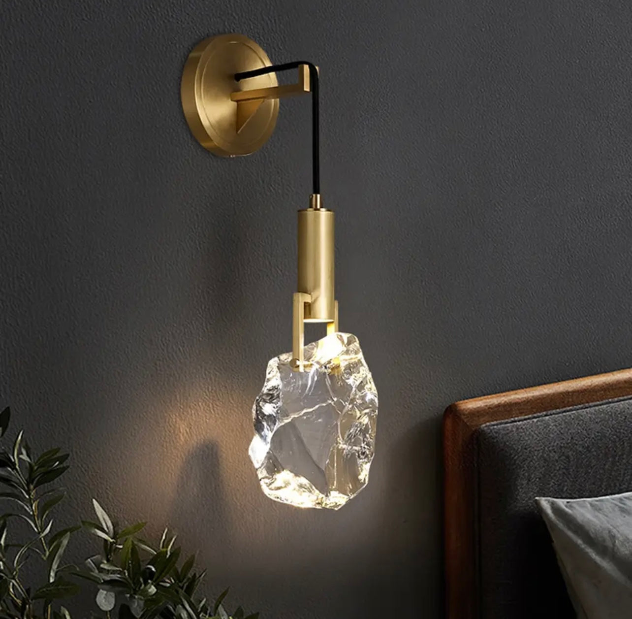 Modern Gold Crystal Wall Light