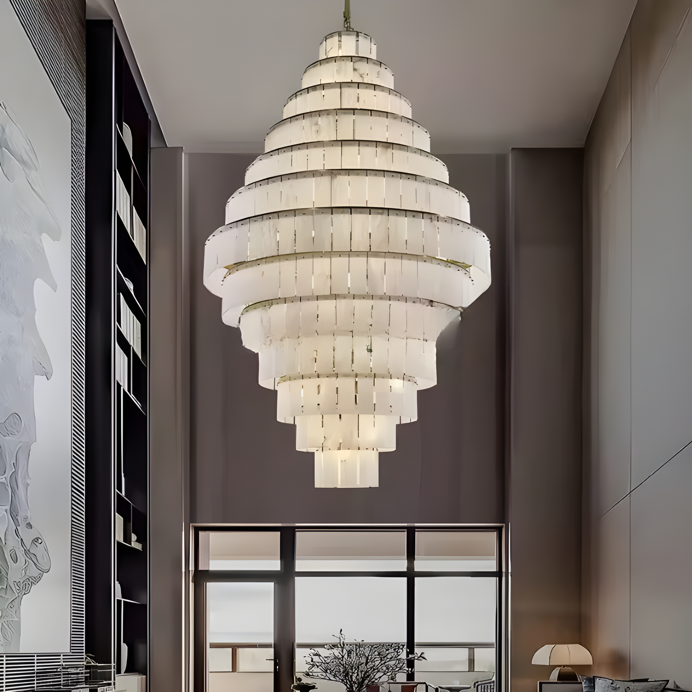 Modern Marble Staircase Chandelier