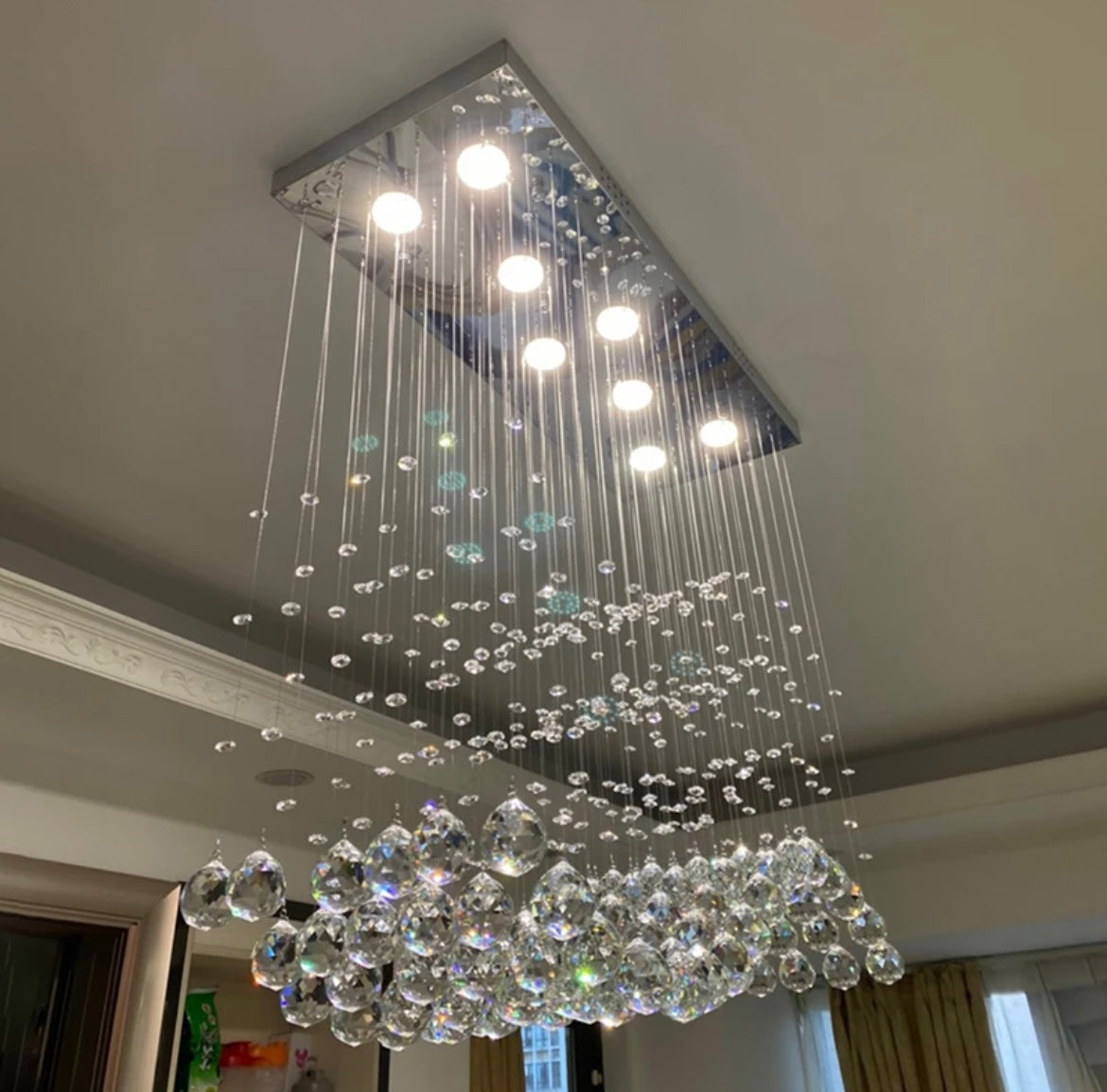 Modern Rectangular K9 Crystal Chandelier light