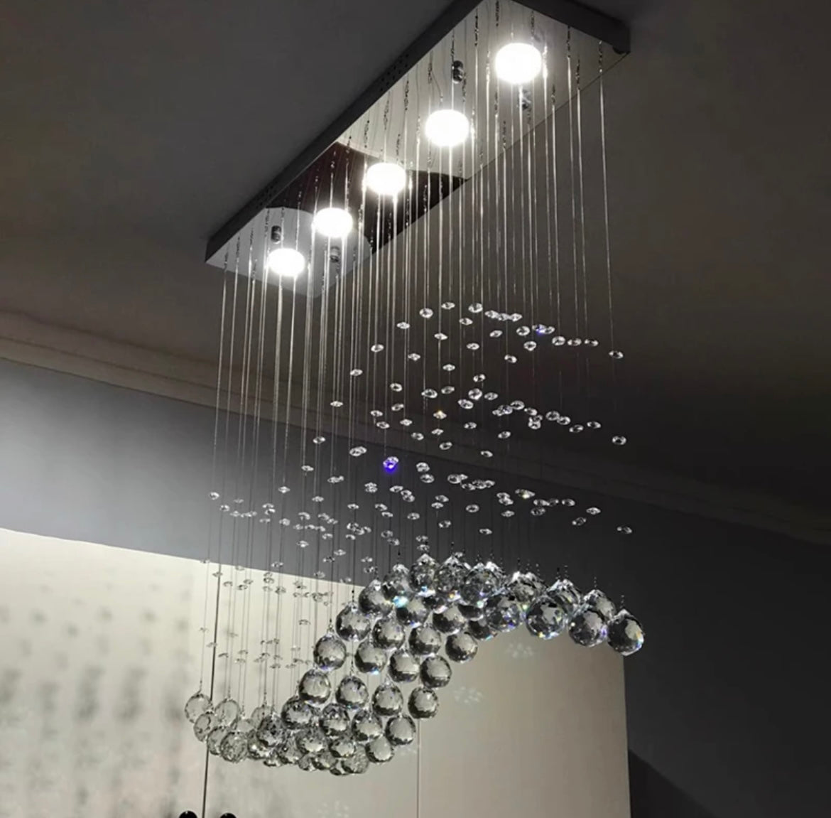 Modern Rectangular K9 Crystal Chandelier lighting