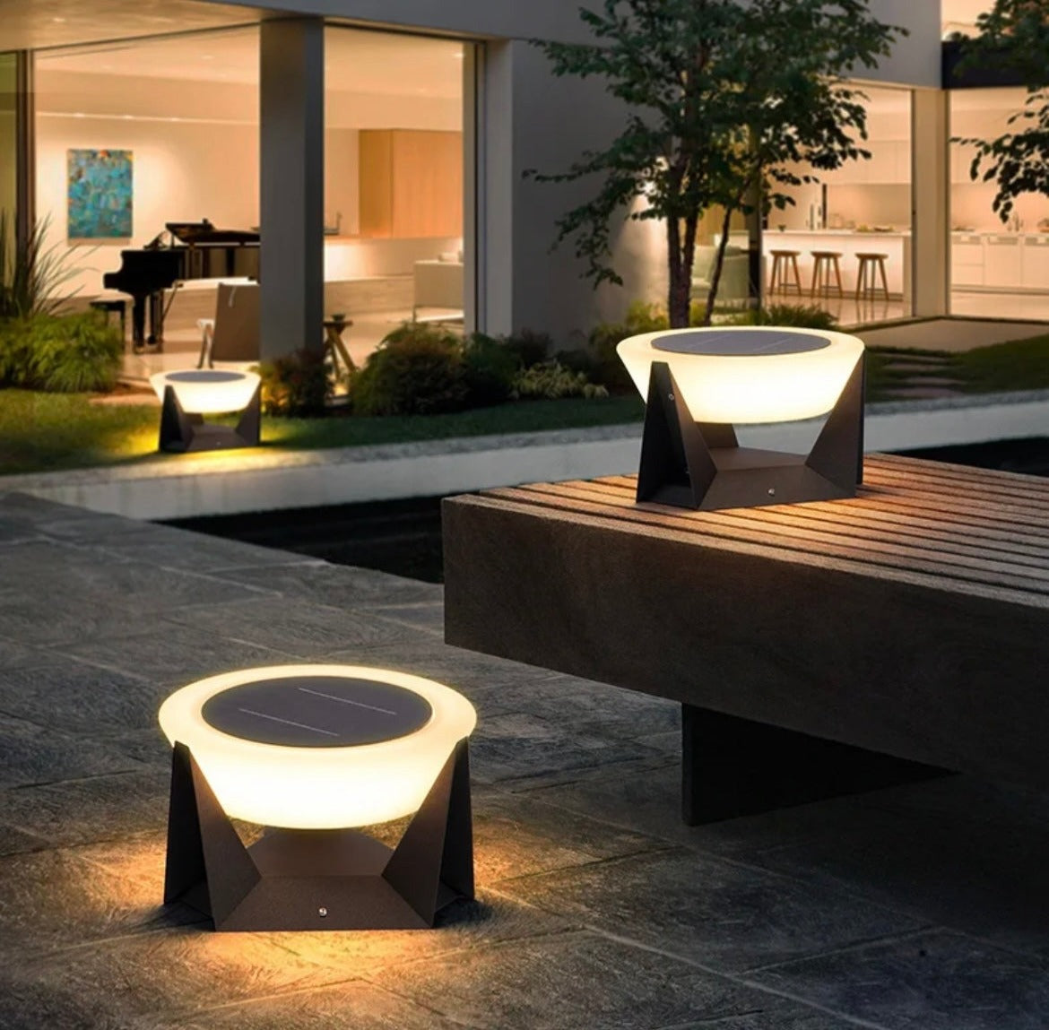 Modern Solar Outdoor Garden Post Lamp