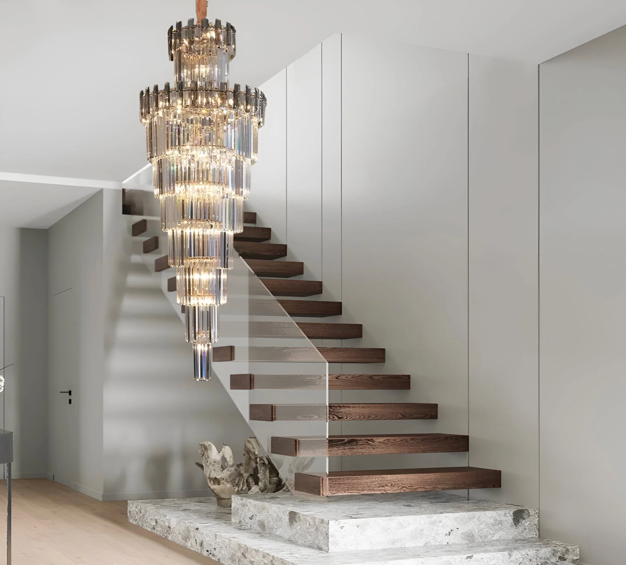 Crystal Modern Staircase Chandelier 