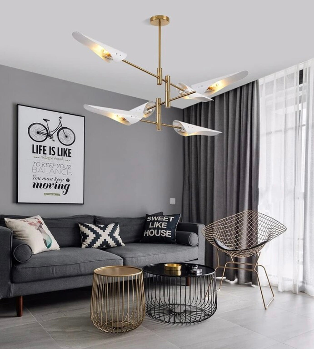 Nordic Metal Winged Chandelier lighting