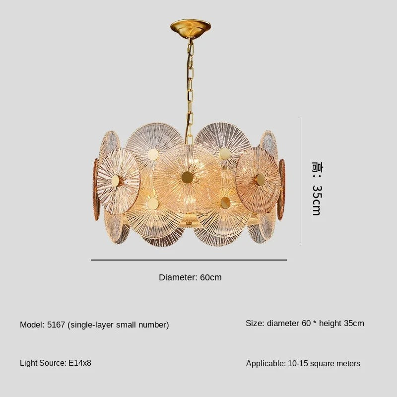 Oval Glass Iron Pendant Lights 