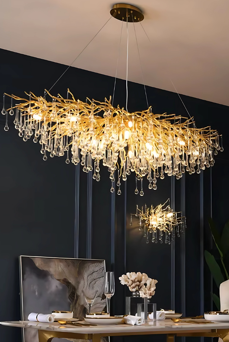 Pendant_Water_Drop_Gold_Crystal_Chandelier