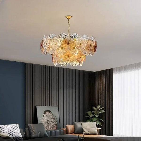 Postmodern Oval Glass Iron Pendant Lights 