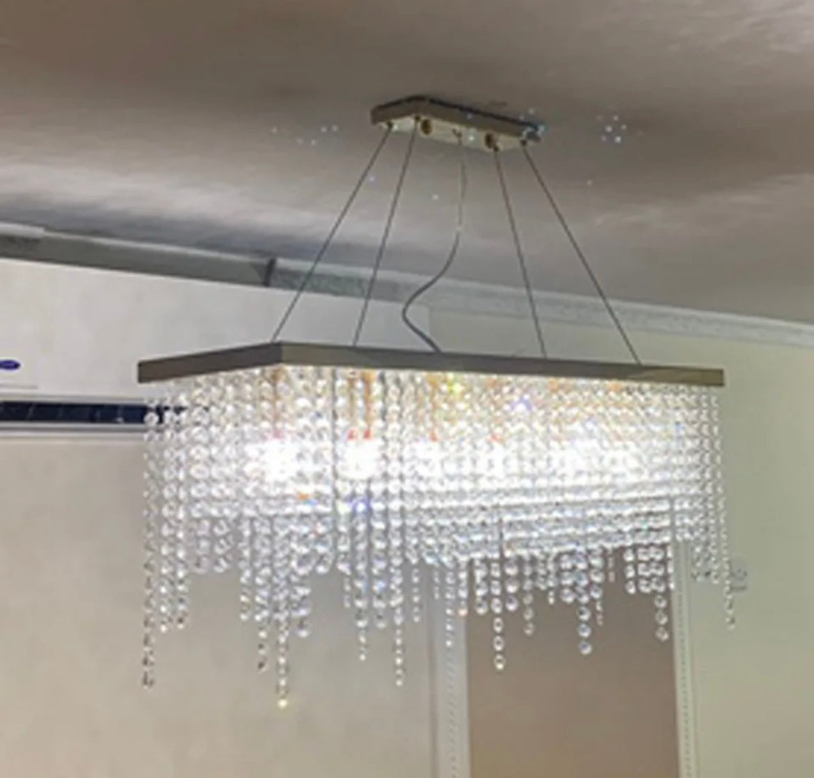 Rectangular Crystal Hanging Chandelier lighting