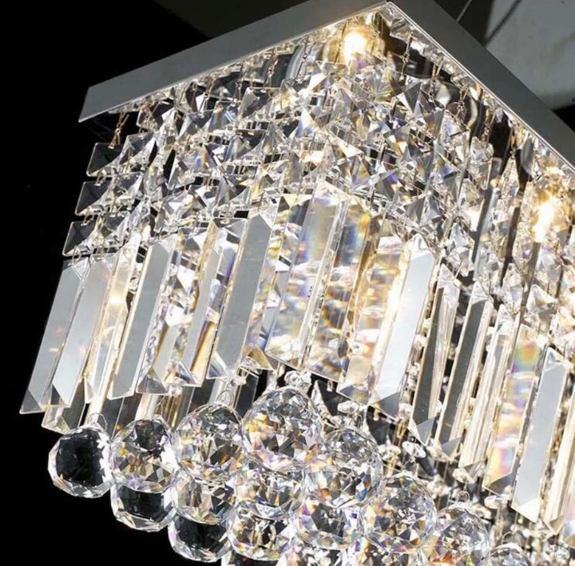 Rectangular Modern LED Hanging Crystal Chandelier lights