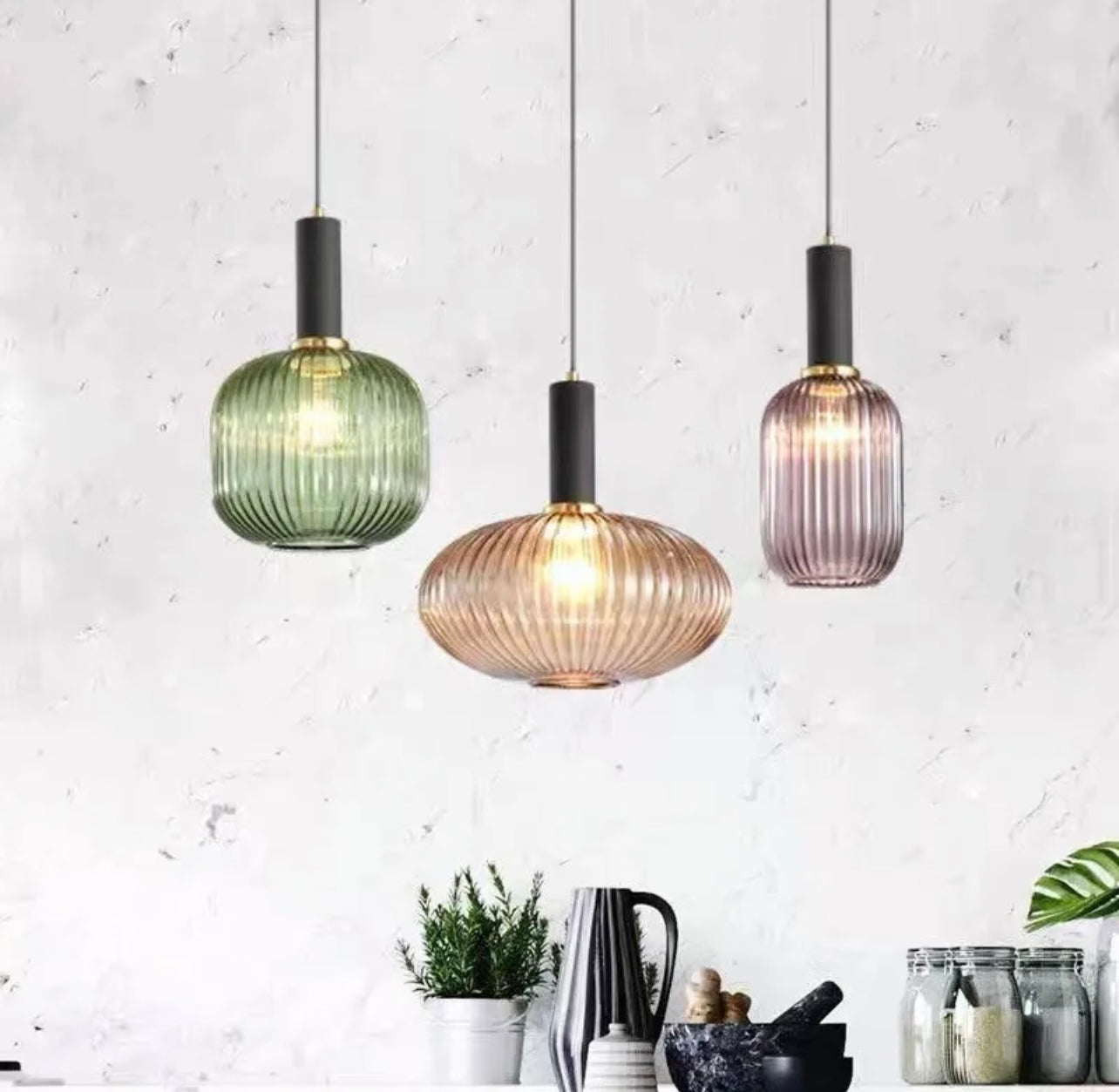 Retro Colourful Glass Pendant Lights