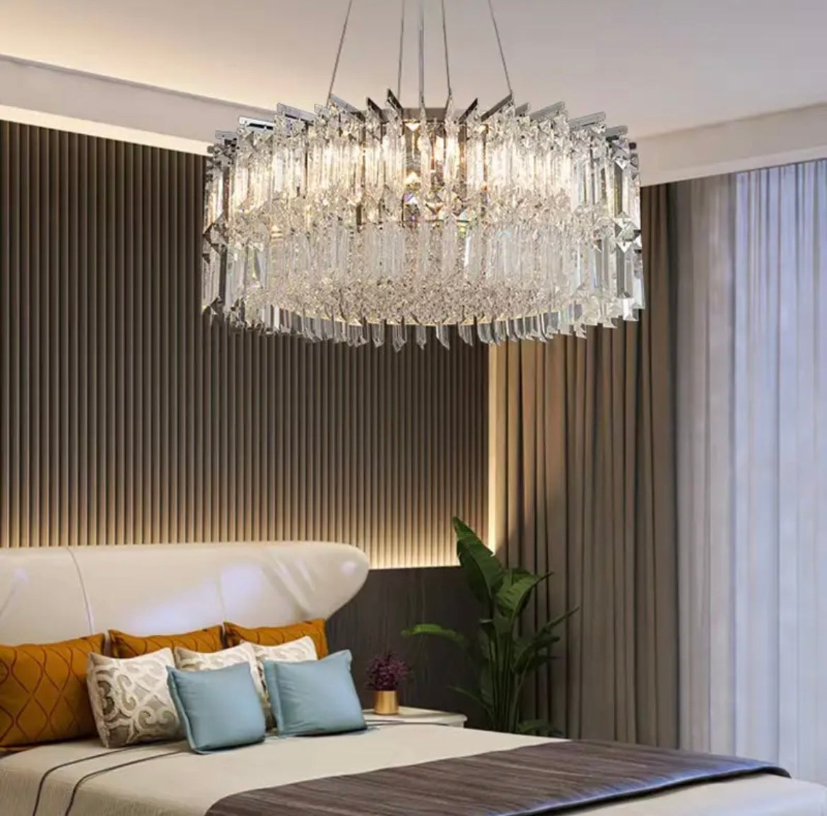 Round Light Fixture Crystal Chandelier