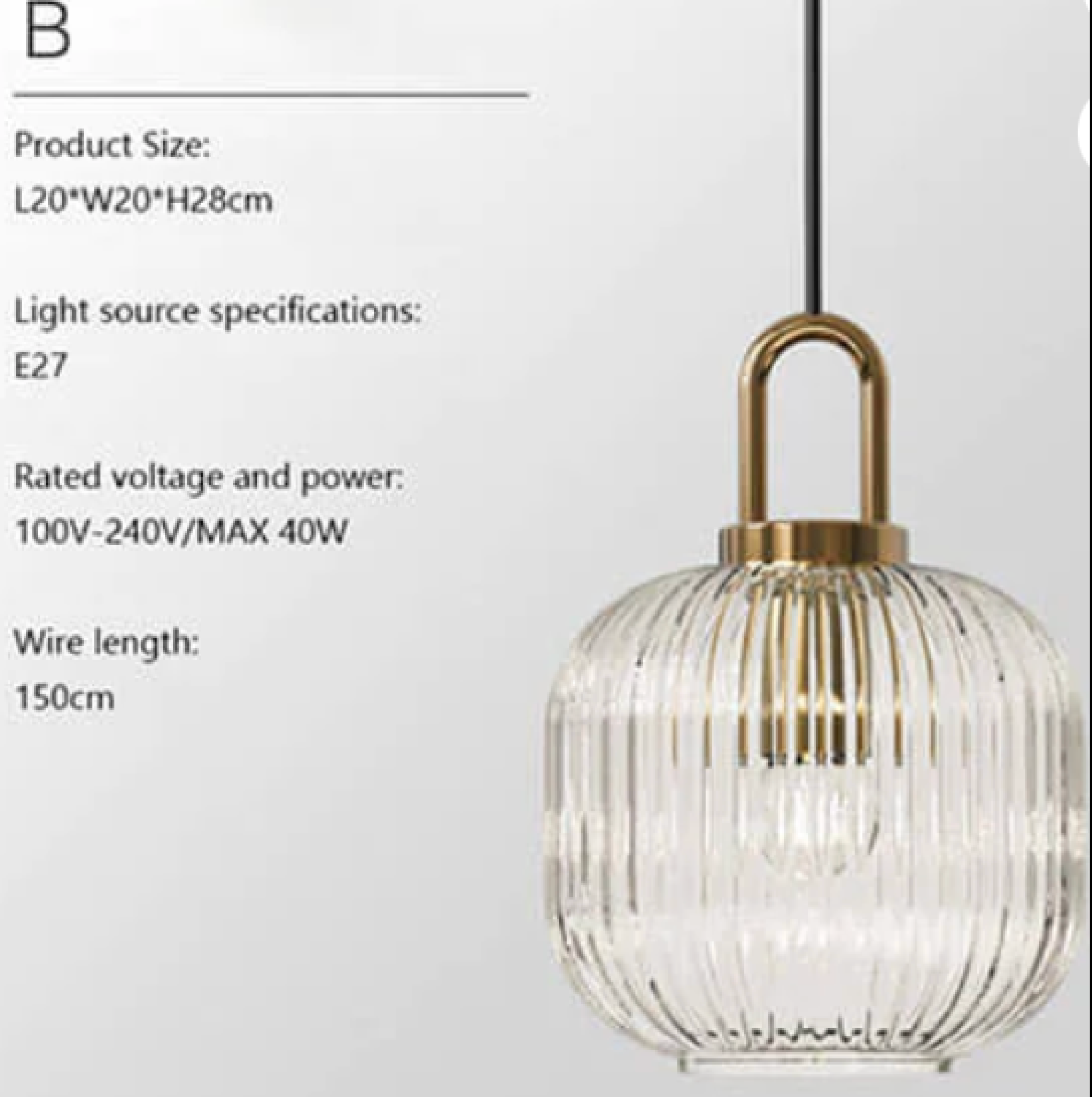 Nordic Glass Pendant Light (OPEN BOX)