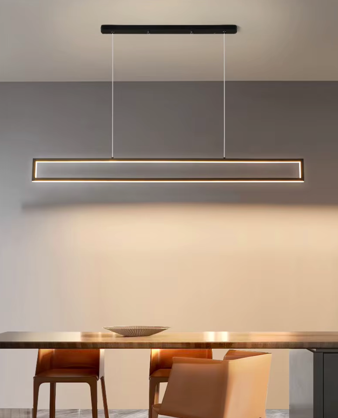 Black LED Rectangular Pendant