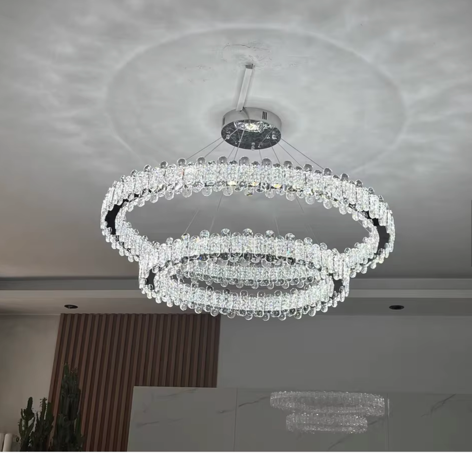 Detailed Crystal Ring Chandelier