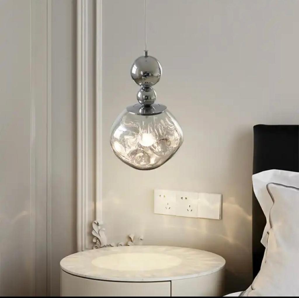 Silver Glass Pendant Hand Down Lighting