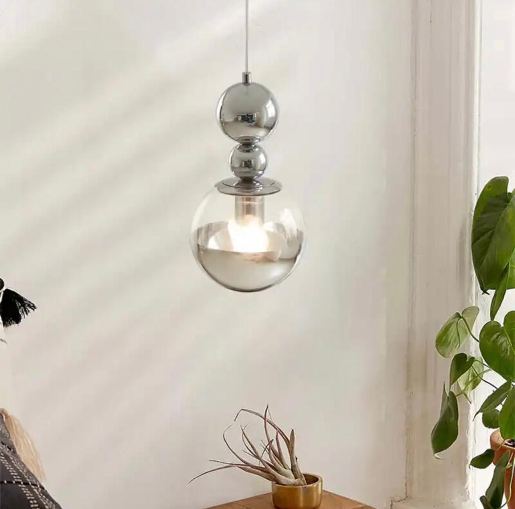 Silver Glass Pendant Hand Down Lights