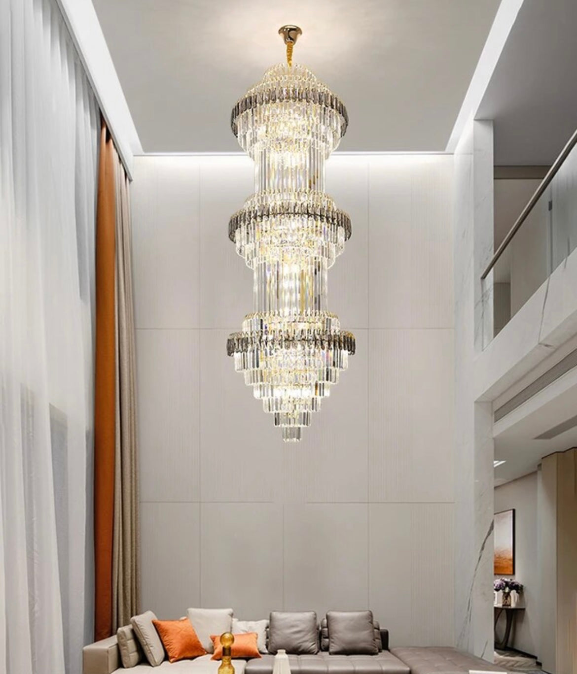 3 tier crystal chandelier