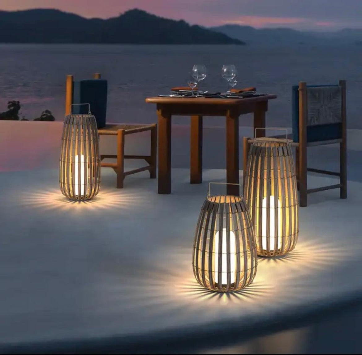 Solar Rattan Out Door Garden Lamp