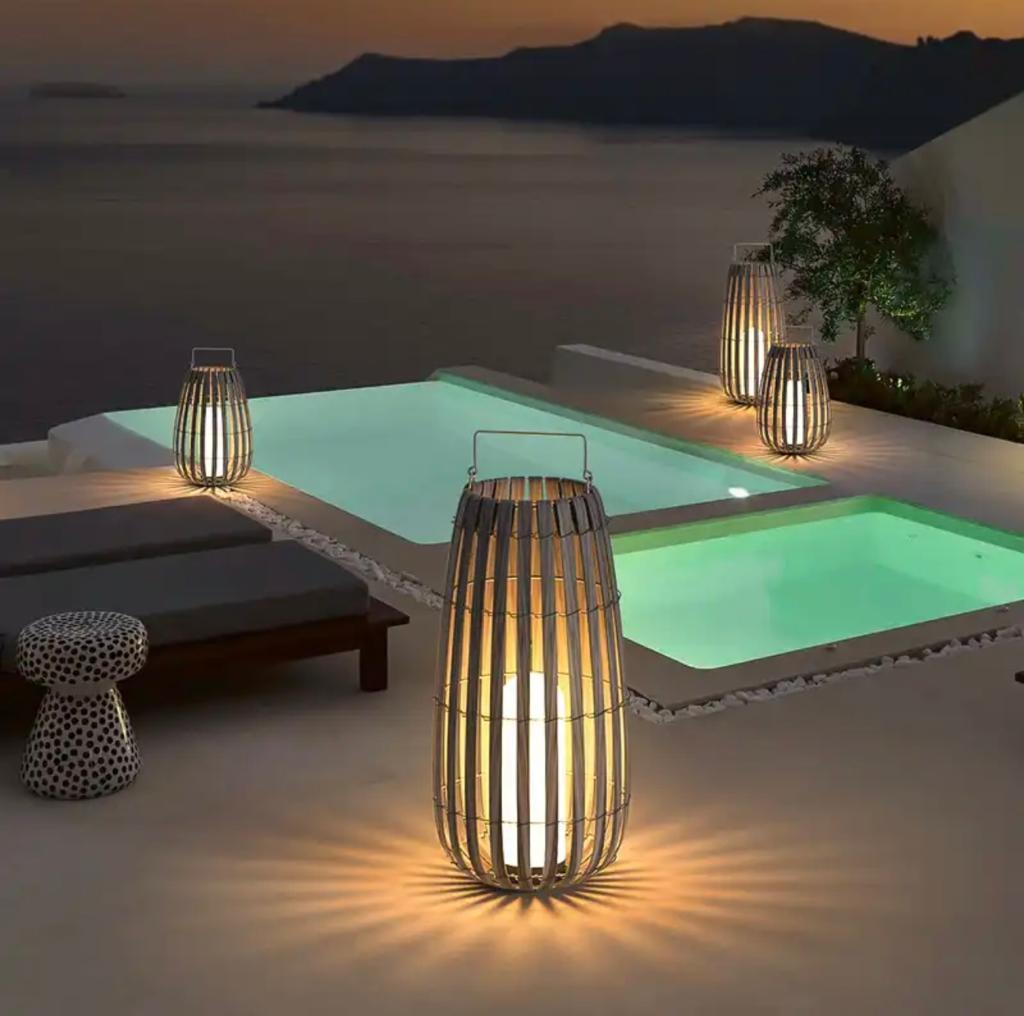 Solar Rattan Out Door Garden Lights