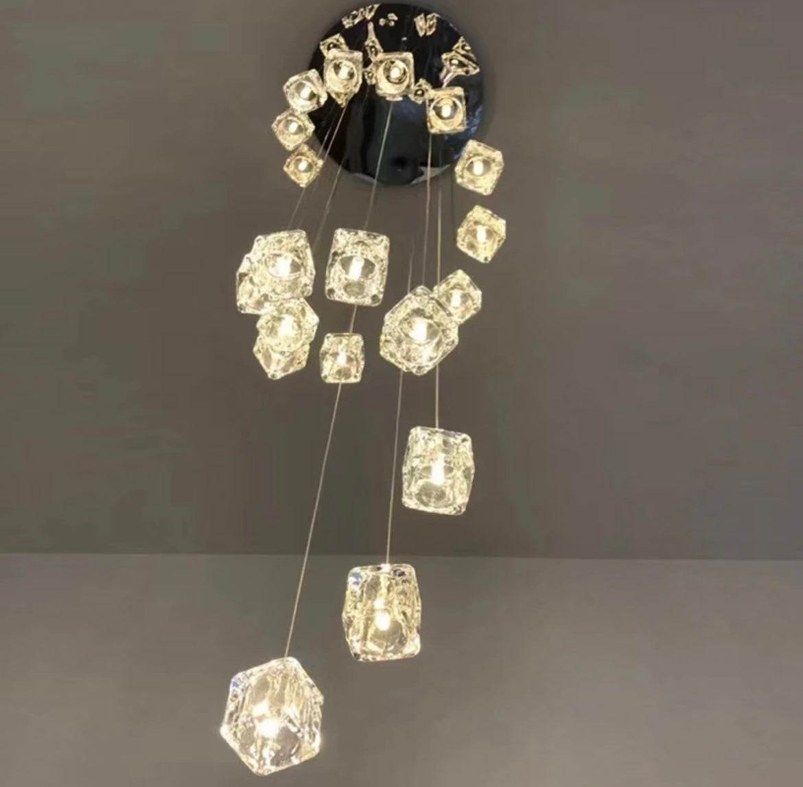 Square Crystal Modern LED Chandelier