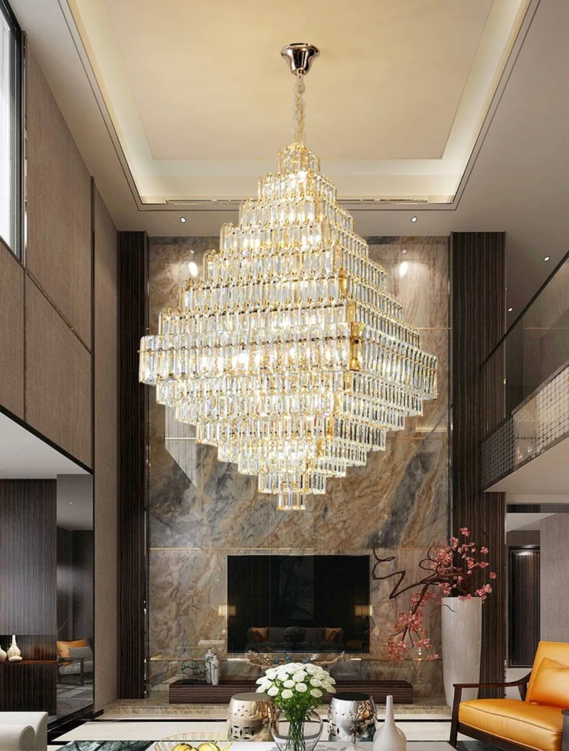 Square Pyramid Crystal  Chandelier lighting