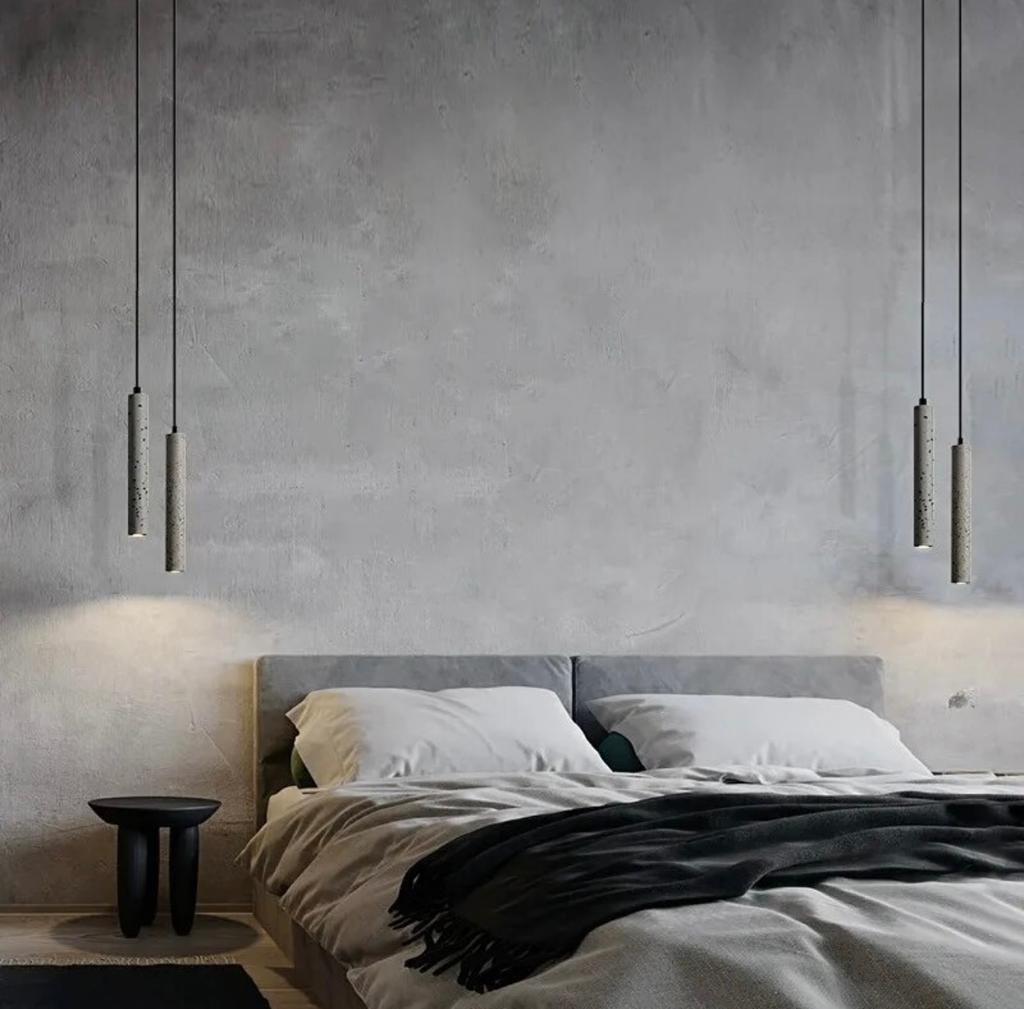 bedroom Concrete Pendant Hang Down Lighting