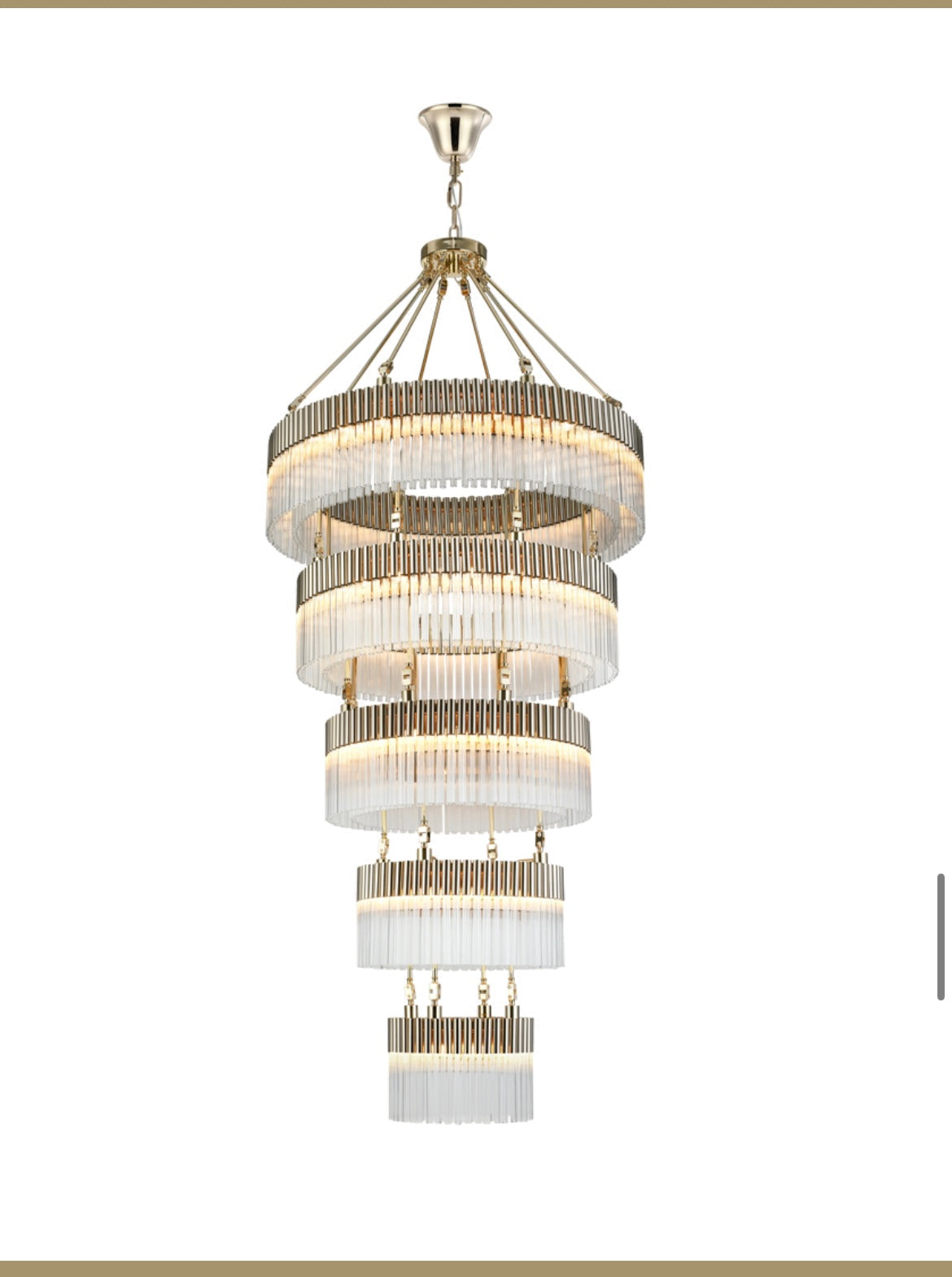 Bespoke gold water chandelier tailored for elegant spaces