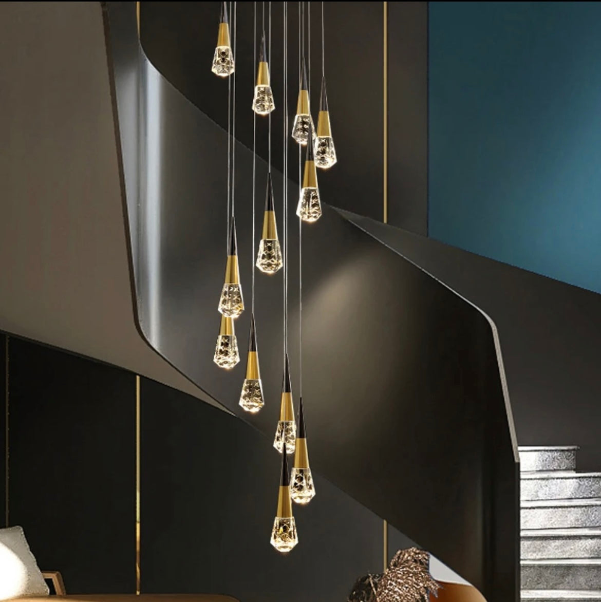 large teardrop chandelier