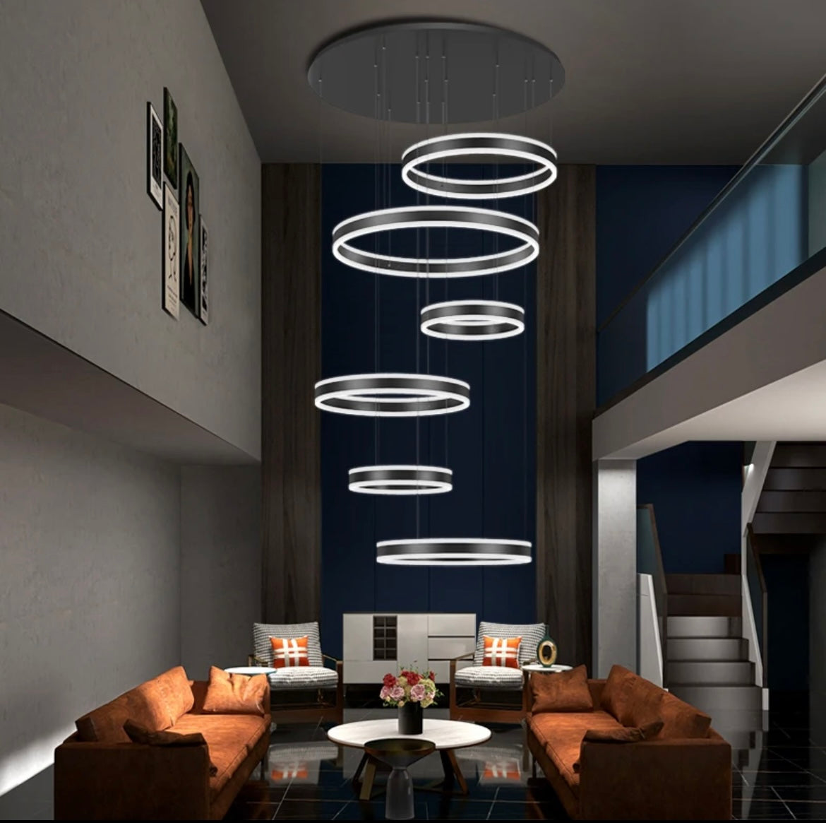 LED ring chandelier