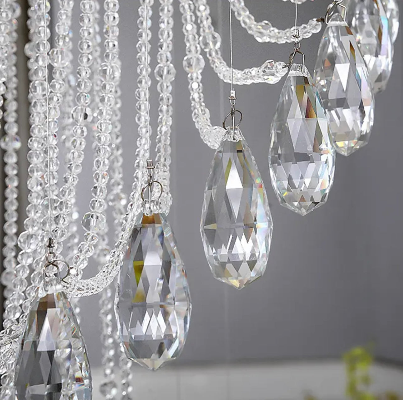 crystal droplet ceiling light