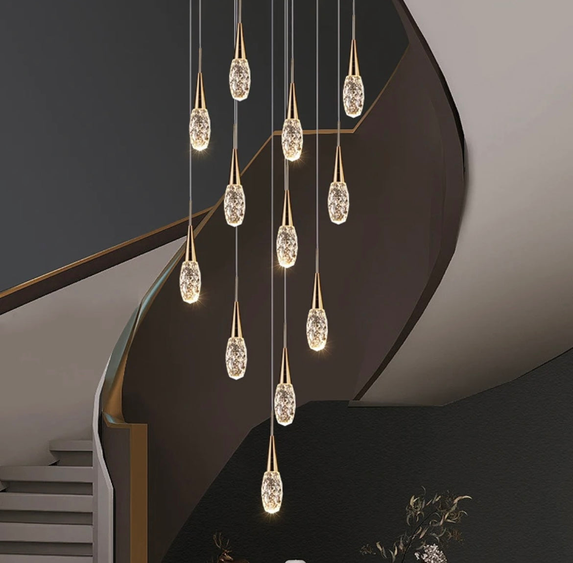 nordic style chandelier for staircase