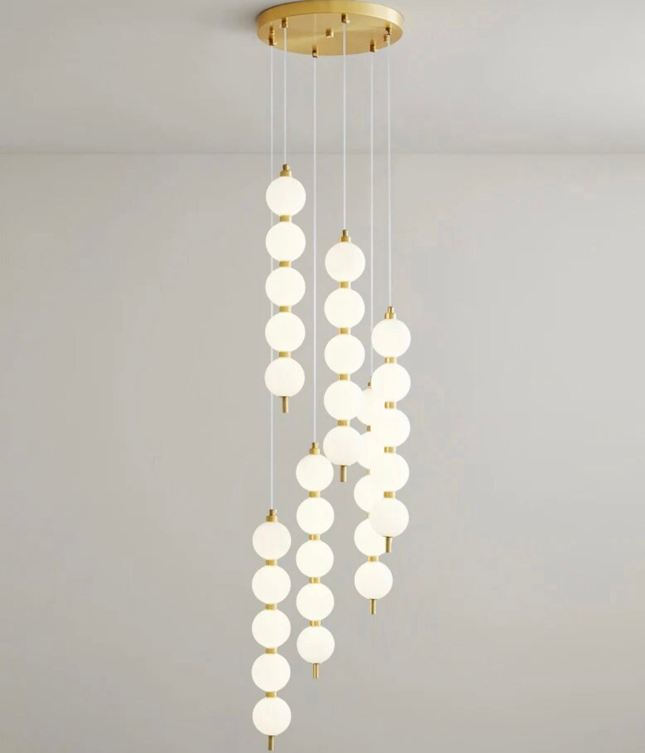 hanging long chandelier with balls