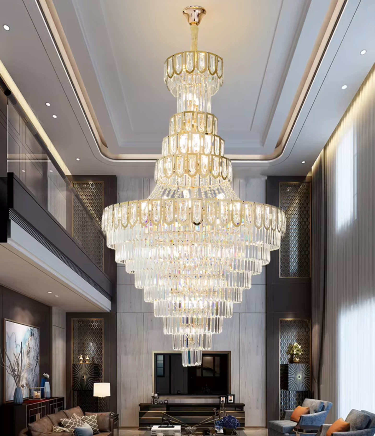 chandelier with extra long chain