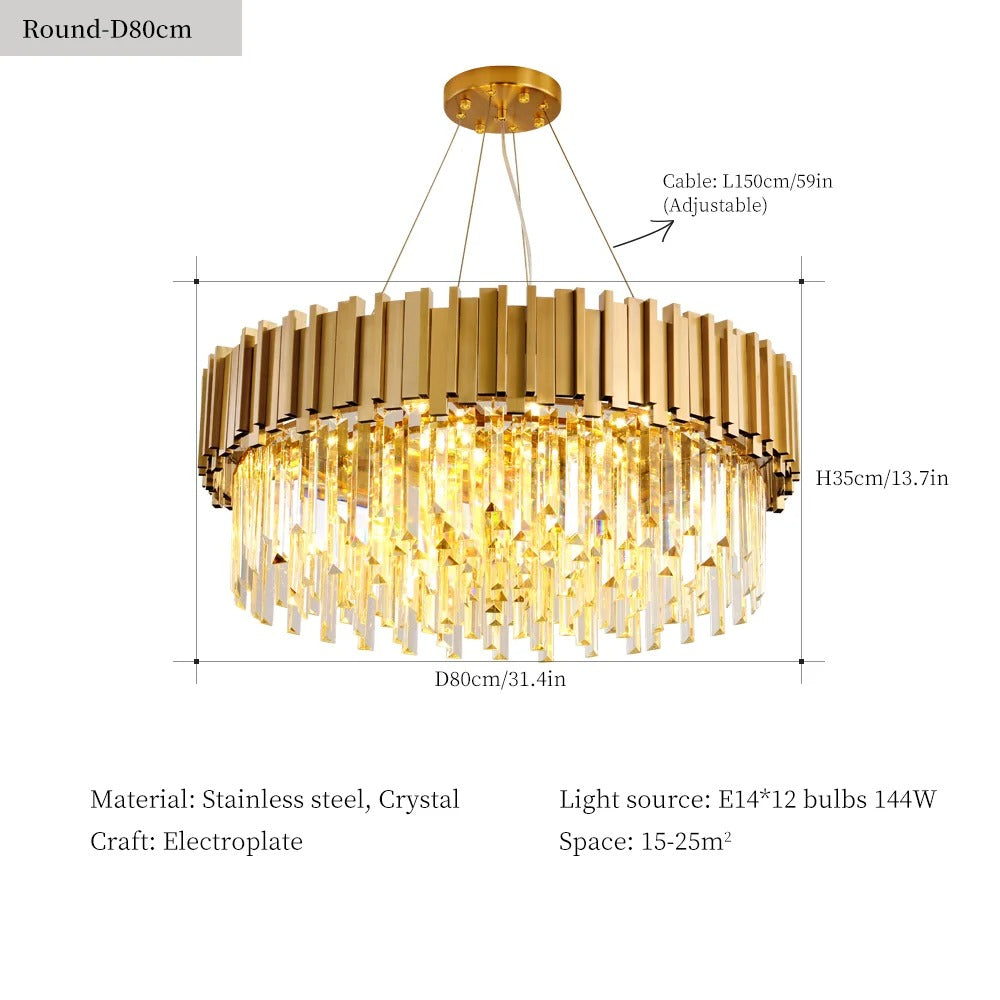 80cm circle light chandelier