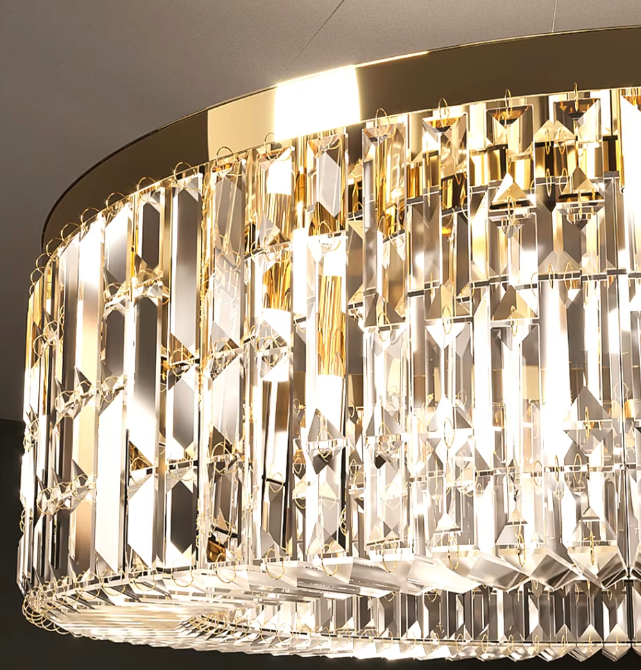 Gold crystal led chandelier lighting for modern interiors