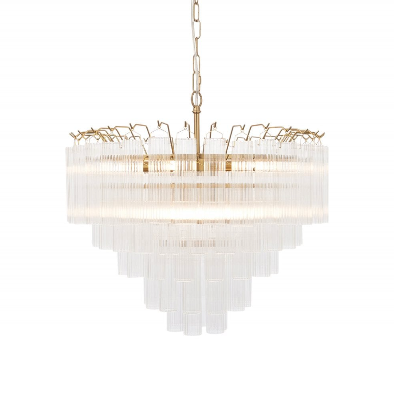 white and gold chandelier light