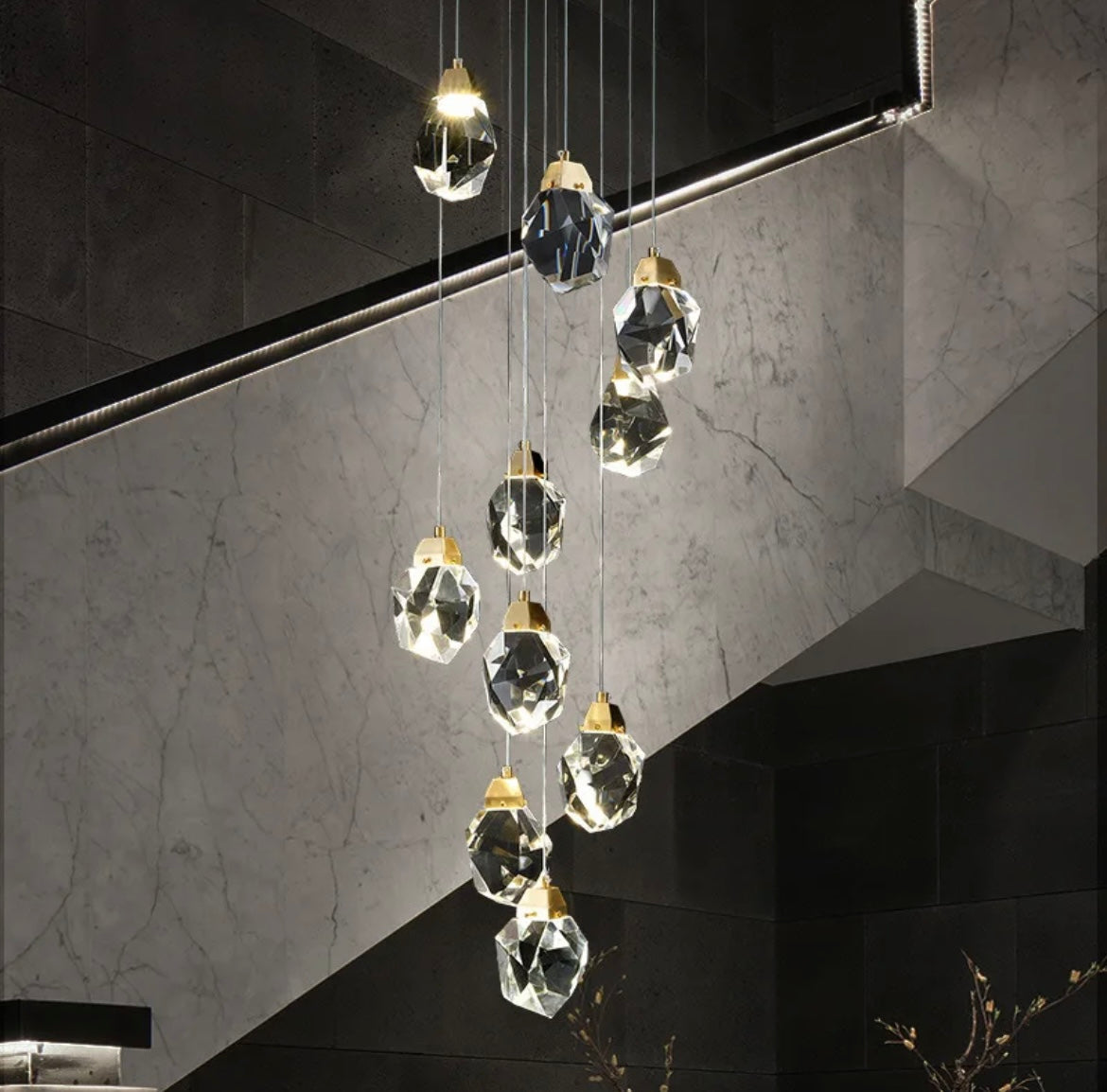 Chic crystal ball lighting fixture design