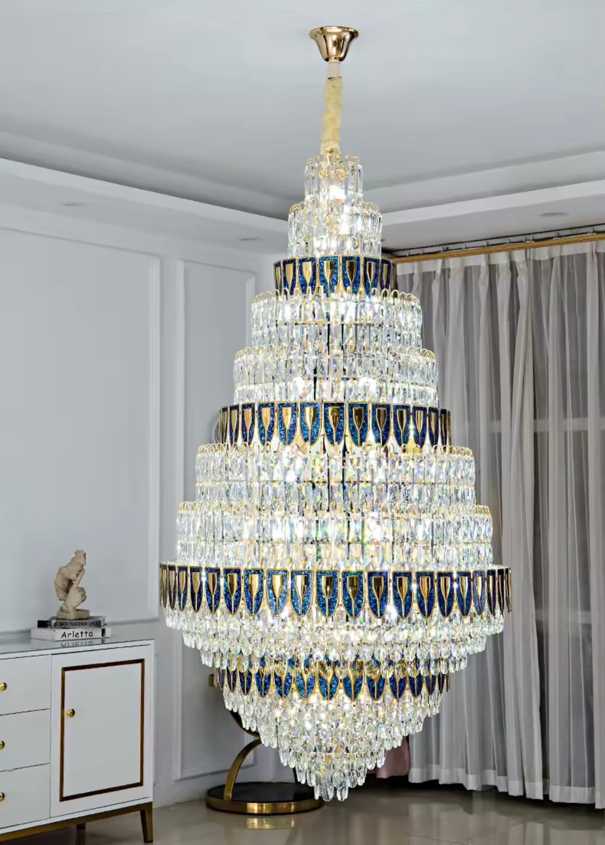 designer-blue-chandelier-lighting