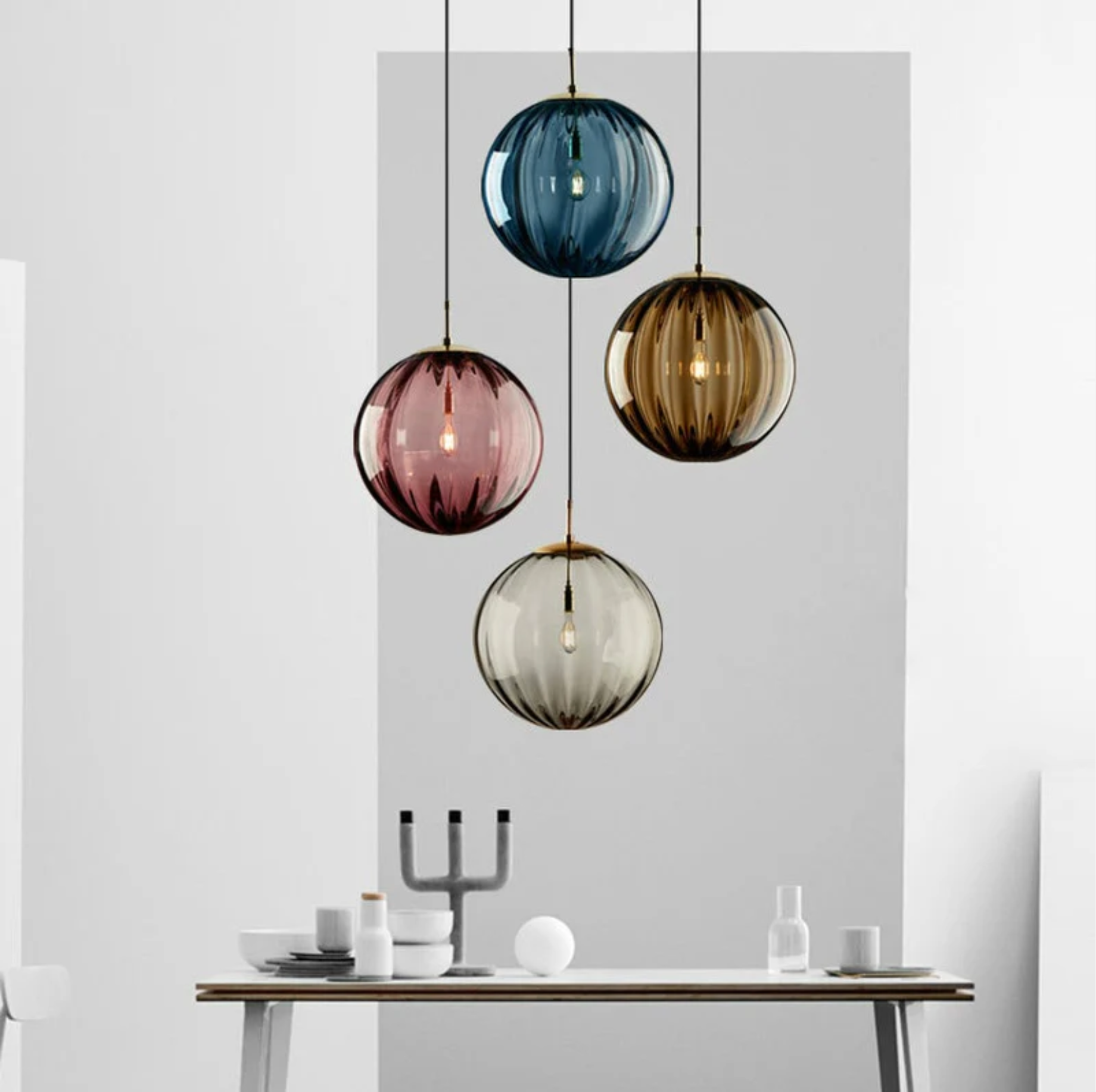 multi coloured glass ball pendant lights​